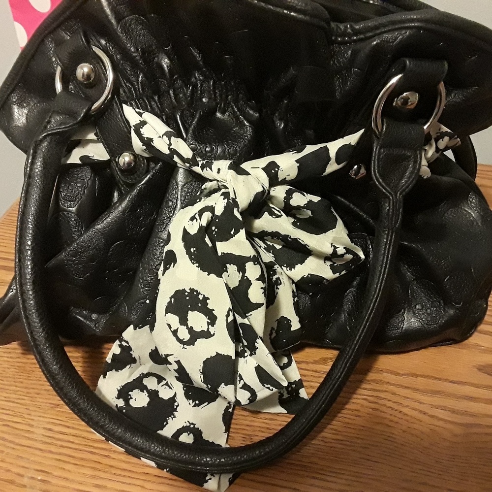 Punk pinup skull bow purse rockabilly